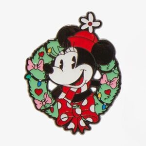 Disney Loungefly Minnie Mouse Christmas Wreath Pin